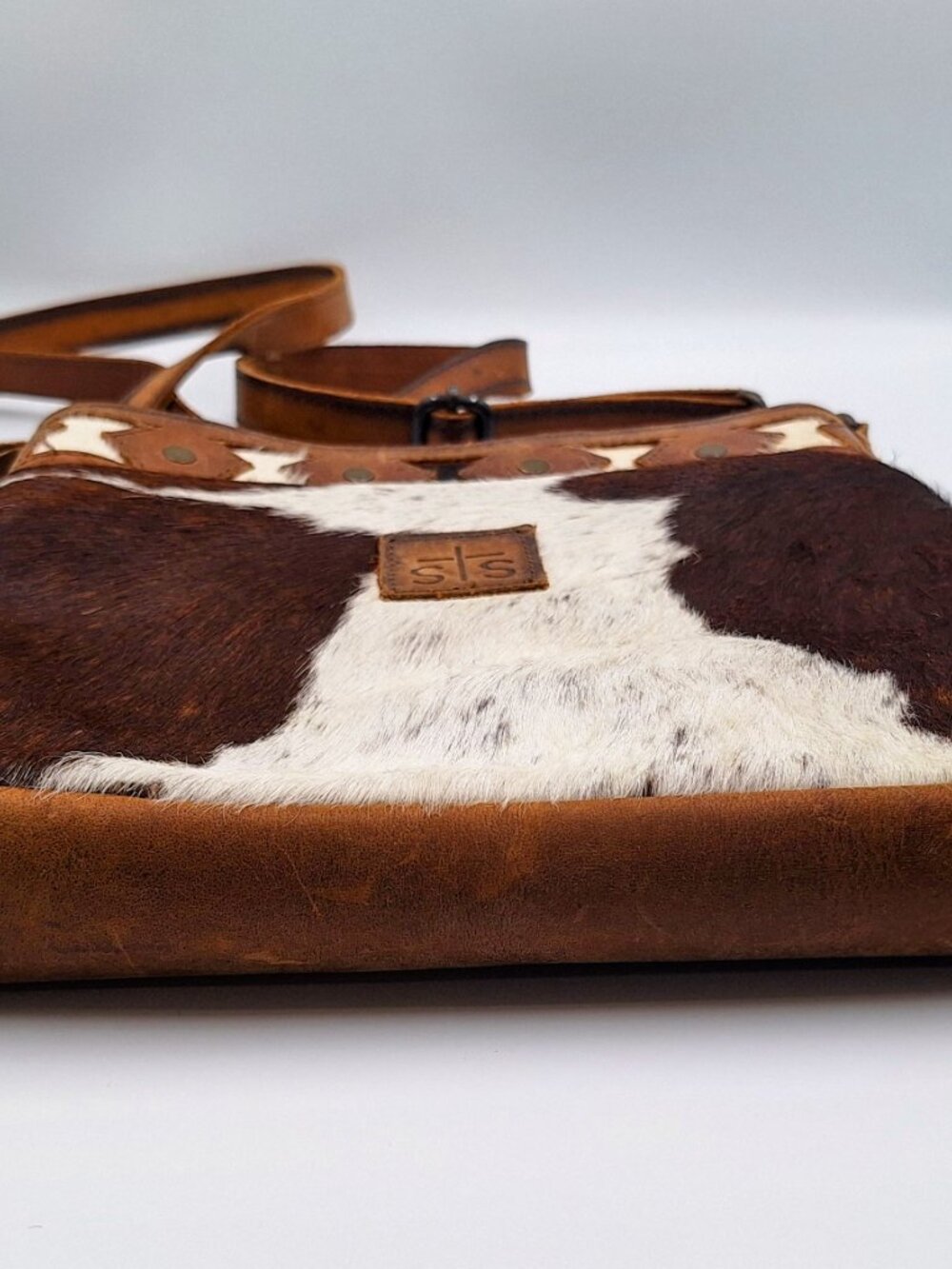 STS Ranchwear Leather Cowhide Crossbody Purse Western Hourglass Pattern - Picture 4 of 11